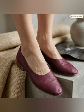 Martiniano Low Glove Slipper Shoes in Burgundy